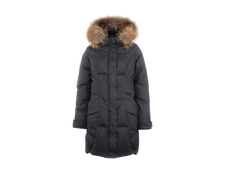 女款羽绒服，外贸可脱卸貉子毛羽绒服