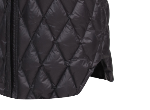 黑色立领女士加长款羽绒服生产厂家