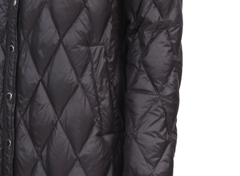 黑色立领女士加长款羽绒服生产厂家