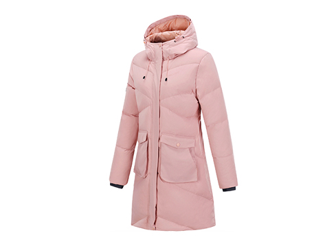 品牌羽绒服防风防水女士加长款羽绒服定制加工