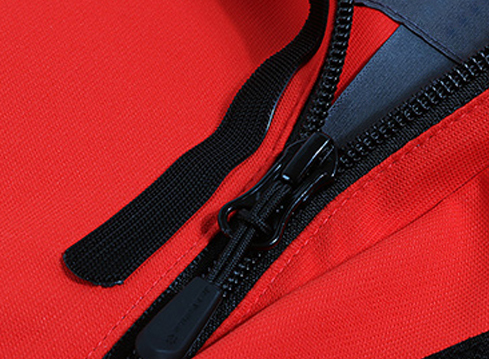 红黑拼接男女款冲锋衣定制生产厂家